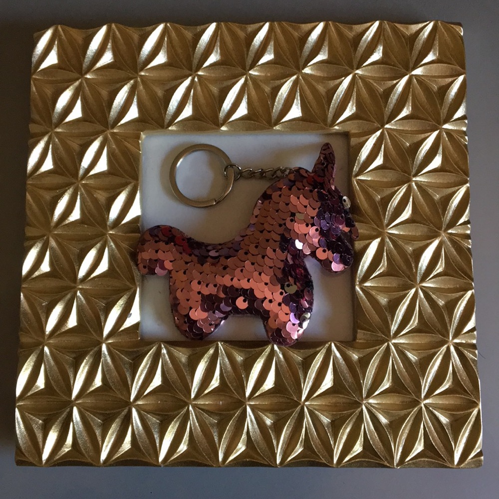 5/$25 PINK unicorn sequin keychain